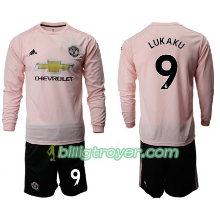 Billige Fotballdrakter Manchester United LUKAKU 9 Barn Bortedraktsett 2018/19 Langermet